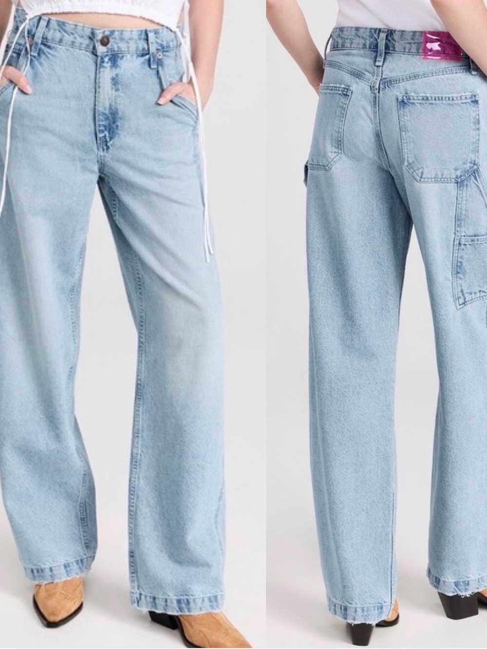 Rag & Bone Sid Carpenter Jean Women 23 Kona Light Wash Wide Leg Denim Soft Comfy